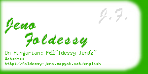 jeno foldessy business card